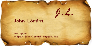 John Lóránt névjegykártya